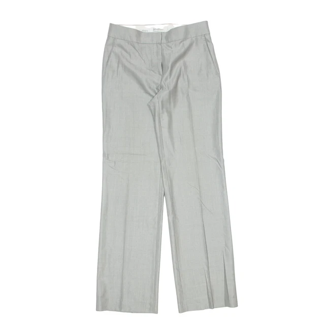 Pantaloni MAX MARA argento regolari dritti donna W30 L32