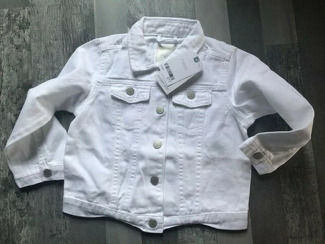 Next Bambina  Giacca Di Jeans Bianco 2-3 Anni Nuova 2