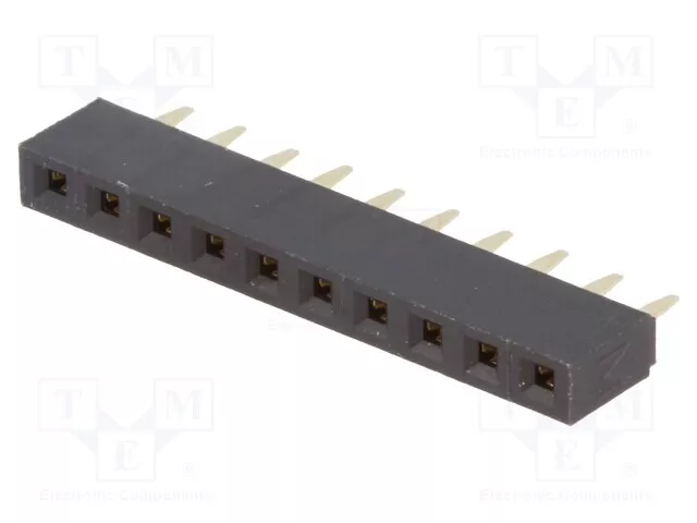 Conector Pin: 10 Tht 1x10 Femenino TT. 3mm Conexiones Recto 2,54mm 3A ZL305-10