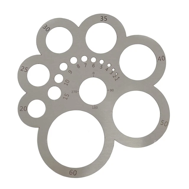 Herramienta de corte de cuero cortador de esquinas plantilla de dibujo regla de metal para cuero F6J5