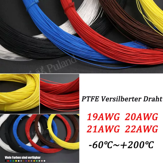 19AWG-22AWG PTFE Kabel Draht Leitungen Versilbert Kupfer Schaltlitze Hi-Fi Audio