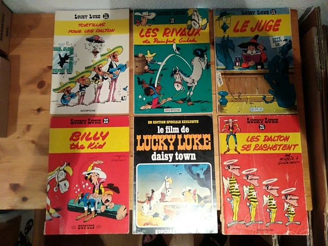 LOT DE 6 BD Lucky Luke couverture souple années 1960 1970 EUR 19,00