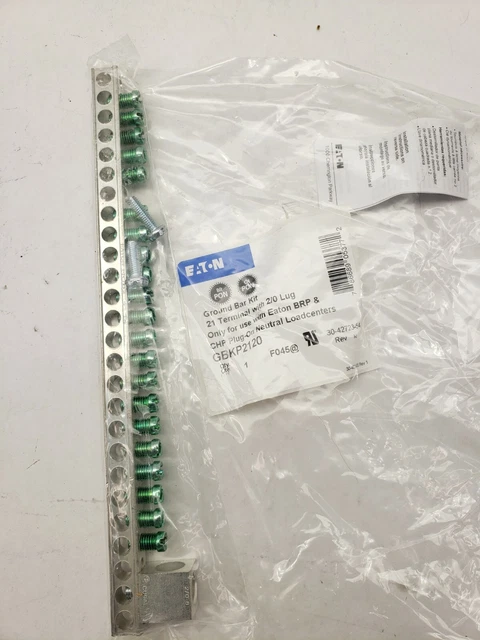 Eaton Gbkp2120 Ground Bar Kit For Chp Load Centers, 21-Terminals, 2/0 Lug