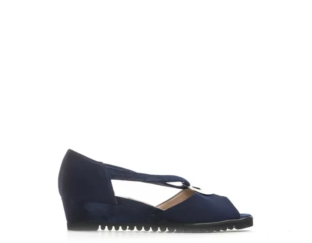 Chaussures CINZIA VALLE Sandales pour Femme Basses Bleu en Daim, Tissu 6137CAM