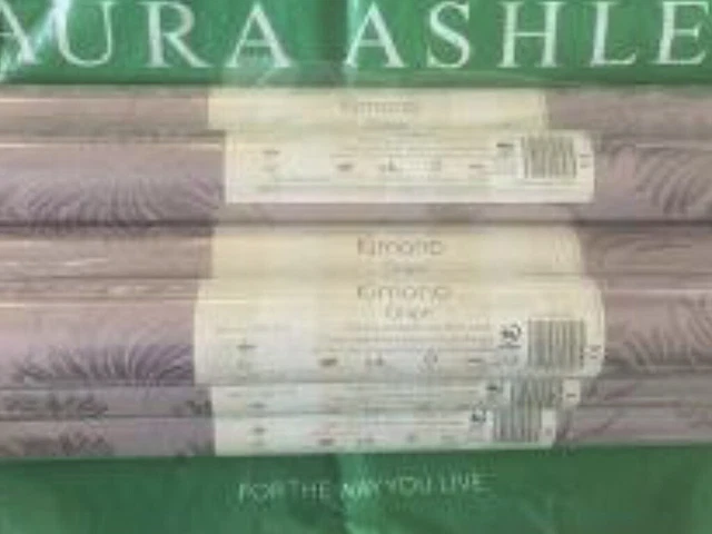 LAURA ASHLEY wallpaper KIMONO In Grape same Batch  Rolls FREEPOST