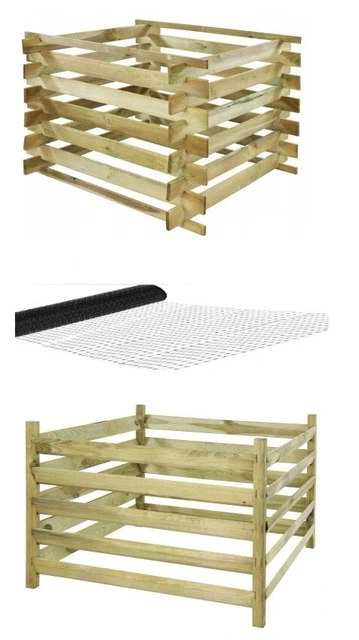 Holzkomposter Kompostbehälter Gartenkomposter BIO 600L imprägniert 2 Varianten