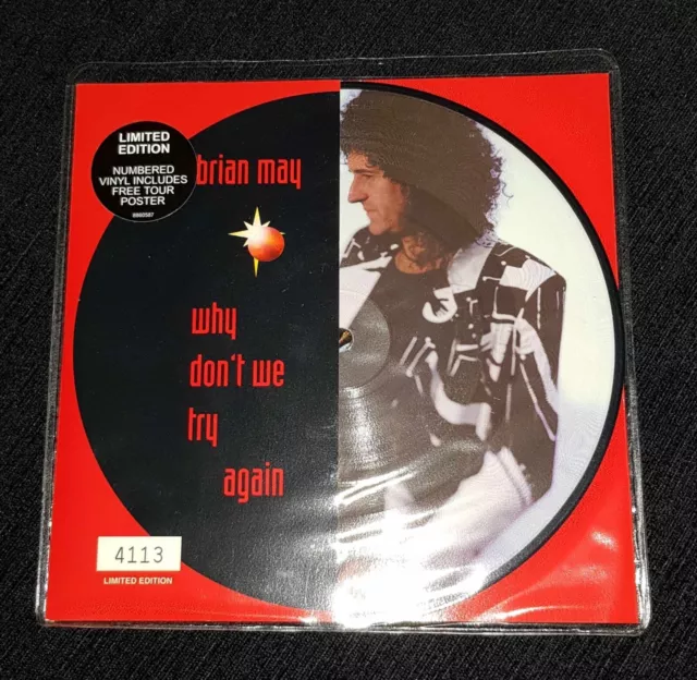 Queen / Brian May 'Why Don't We Try Again' Numbered ltd edition 7" picture disc