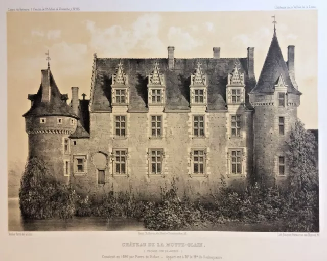 Château de la Motte-Glain, lithographie originale 2