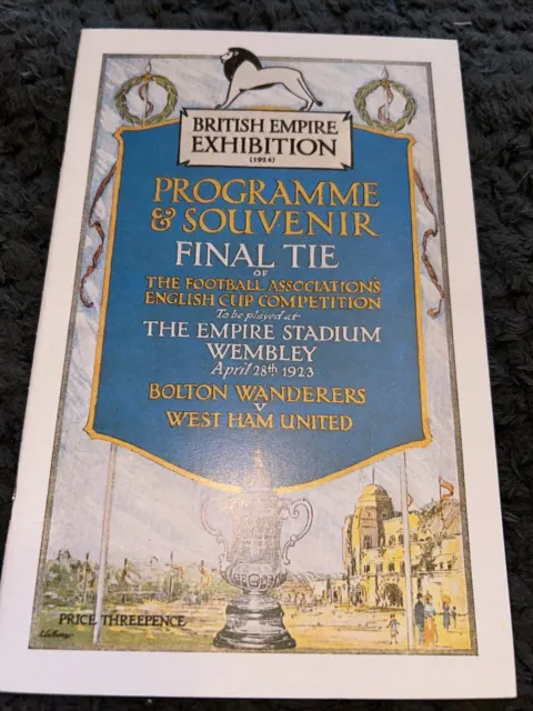 Bolton Wanderers V West Ham Utd Fa Cup Final 28th April 1923..Reprint