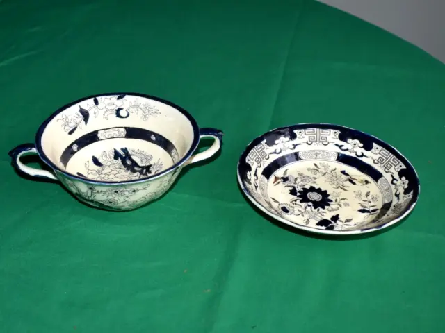 Antique/Vintage 'Mason's' Ironstone China Soup Bowl & Bowl. - 'Windsor' Pattern