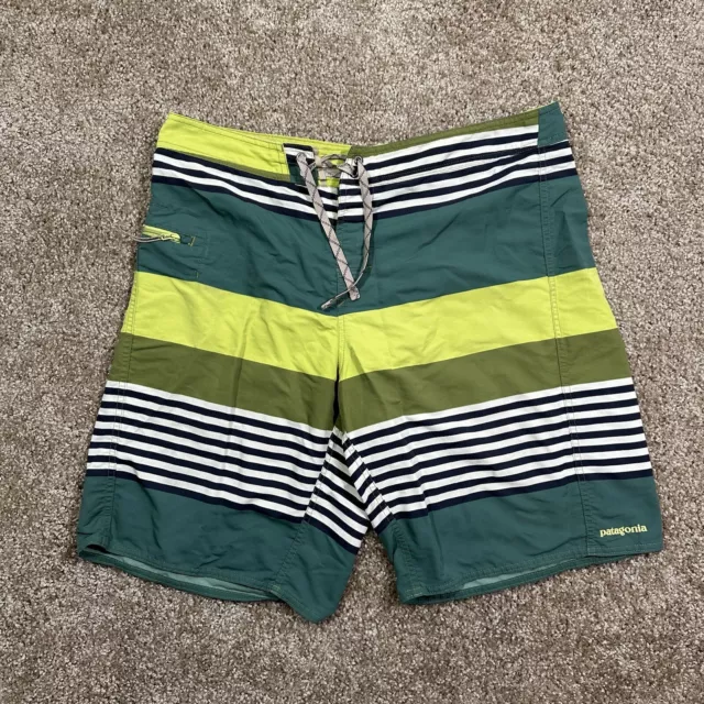 patagonia board shorts mens size 36 Striped Swim Trunks Drawstring Activewear