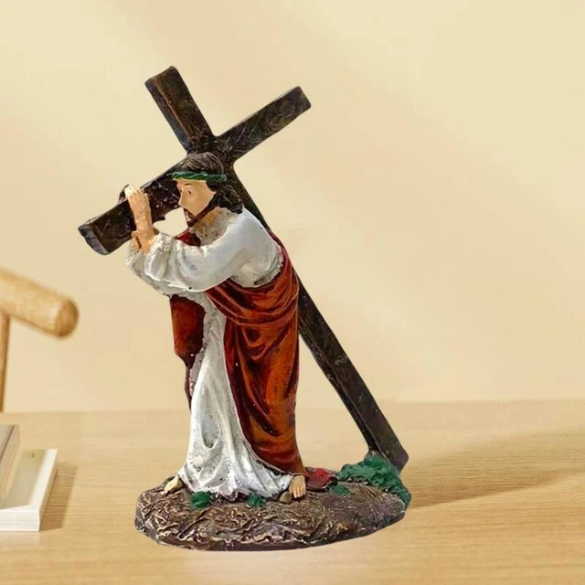 Statuina Gesù Con Croce - Resina, Decorazione Religiosa | Per Casa, Chiesa O Regalo - Foto 8