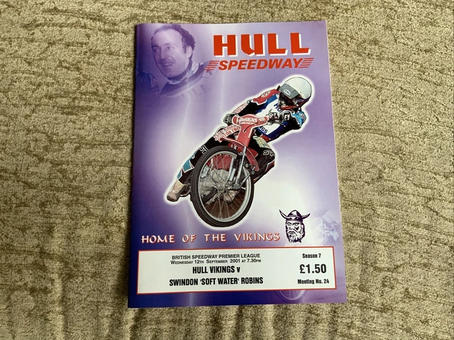 Hull Bikings vs Swindon speedway program 12th September 2001