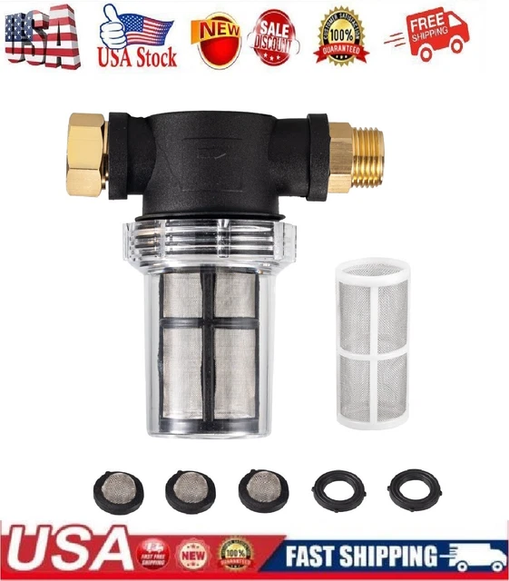 PRESSURE WASHER INLET Water Sediment Filter Attachment Garden Hose