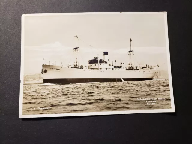 Ship SS SIGNEBORG, Swedish Chicago Line Naval Cover unused PHOTO postcard