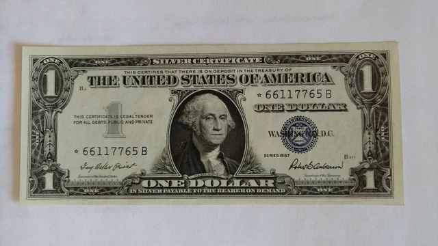 Rare Star Note - $1 - 1957 - Uncirulated - Silver Certificate  Crisp- Blue Seal.