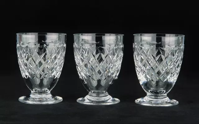 Three Vintage Webb Corbett  Crystal Cut Glass   Liqueur Glasses