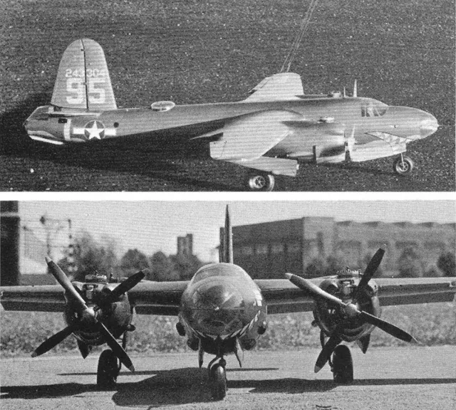Model Airplane Plans (UC): Martin B-26 Marauder Bomber 1/16 Scale 54¼" .29-.35s