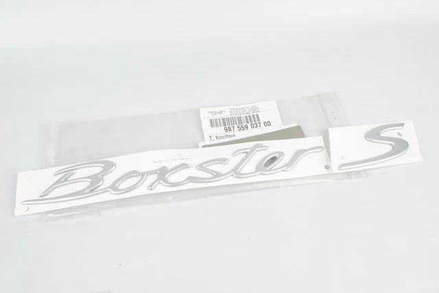 Genuine Porsche Boxster S Script Emblem (Satin Aluminum) 98755903700