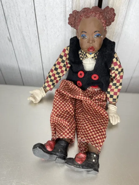 Vintage Daddy’s Long Legs Buttons Doll Karen Germany Clown African American Doll