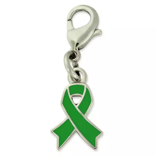 PinMart's Green Awareness Ribbon Enamel Charm