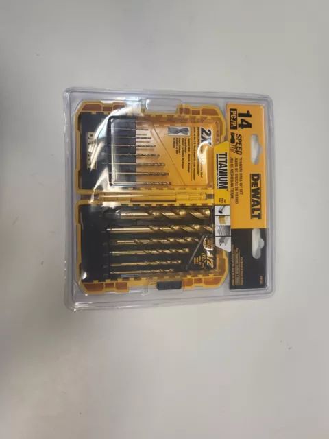 DeWalt 14 Piece Titanium Speed Tip Drill Bits Set Screw Driver Impact