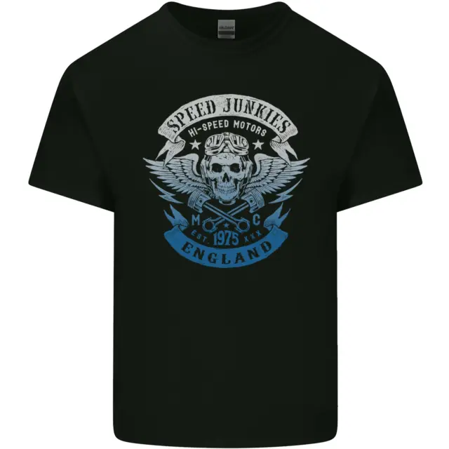 England Speed Junkies Biker Motorcycle Mens Cotton T-Shirt Tee Top