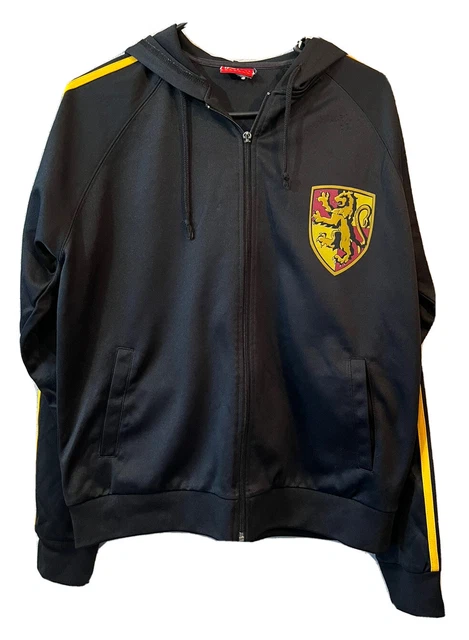 Harry Potter Gryffindor Black Full Zip** Front Athletic Hoodie Jacket Size Small