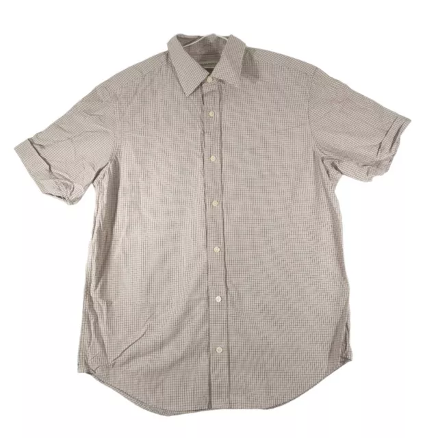 Banana Republic Mens Button Up Shirt Size M Medium Short Sleeve Plaid Check Top
