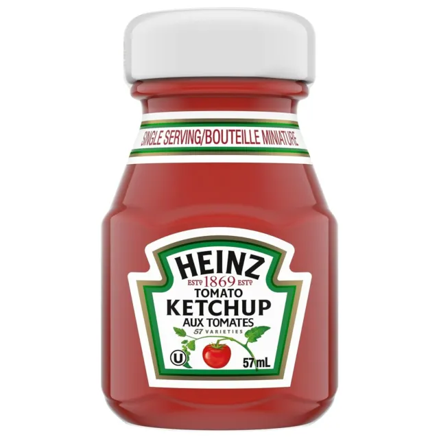 Set of 3 Heinz Tomato KETCHUP MINI GLASS Bottles 2.25 oz New and Sealed