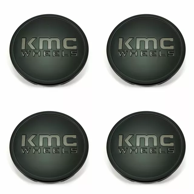4 KMC Wheels Satin Black Wheel Center Hub Caps for 5/6Lug KM718 Summit