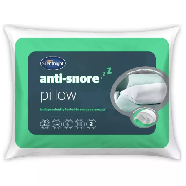 Silentnight Anti-Snore Snoring Ergonomically Shaped Foam Core Support Pillow