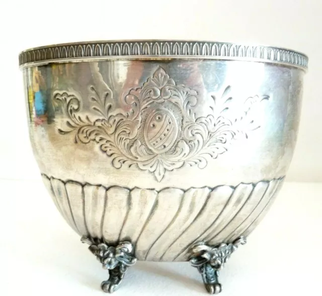 Cachepot Antique Italian Florence Silver Solid 800 Flower Pot Made by Hand