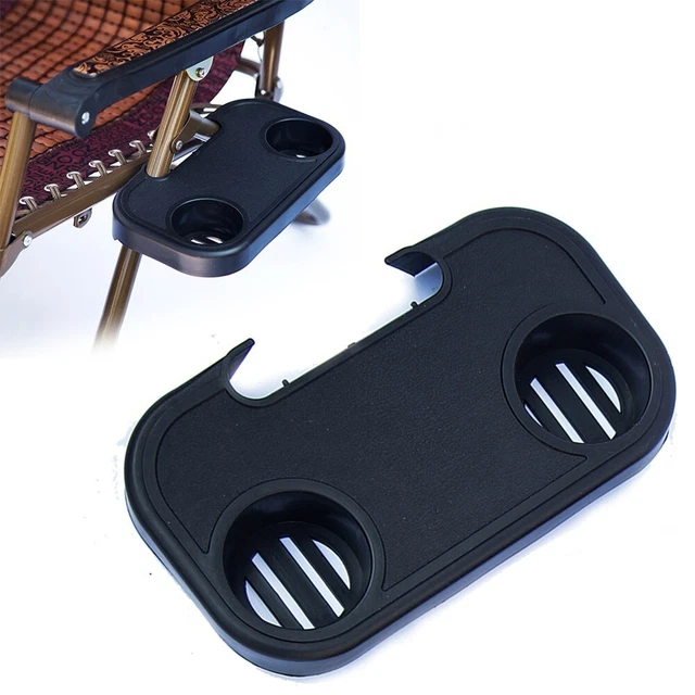 Lot De 3 Porte-Gobelets Pour Chaises Pliantes - Plateau Latéral Clip - Accessoire Chaise Plage Et Camping