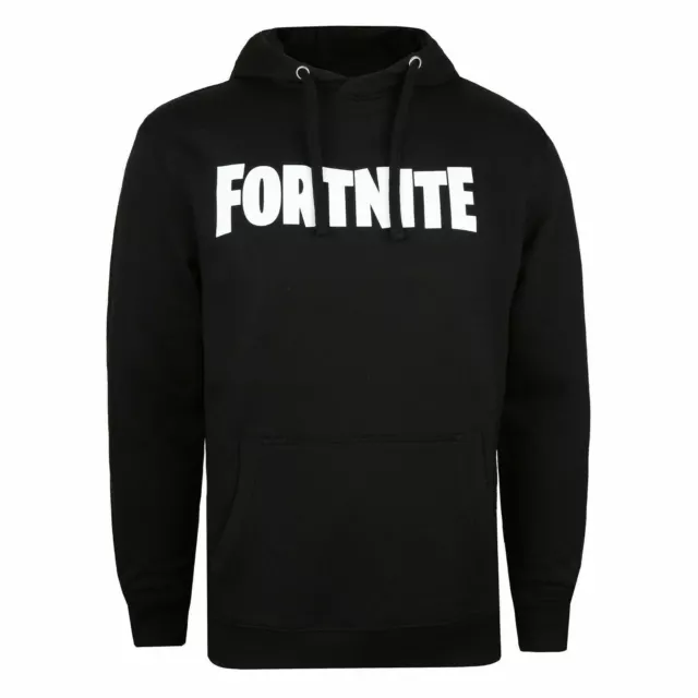 Official Fortnite Mens Logo Pullover Hood Black S - XXL