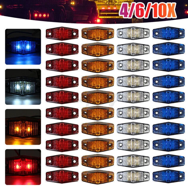 2/4/6/10X 12V/24V LED Side Marker Indicator Light Lamp Front Truck Trailer Van