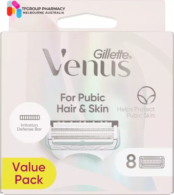 Gillette Venus Women Bikini Pubic Hair and Skin Razor Refill Blades for Intimate