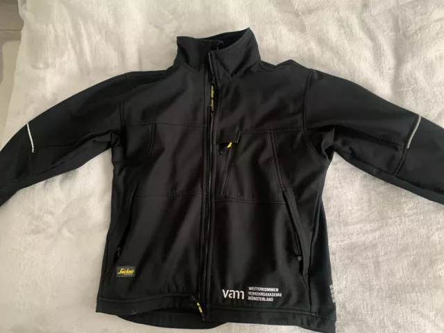 Snickers Softshell Work Jacket Windproof Water Mens L Black