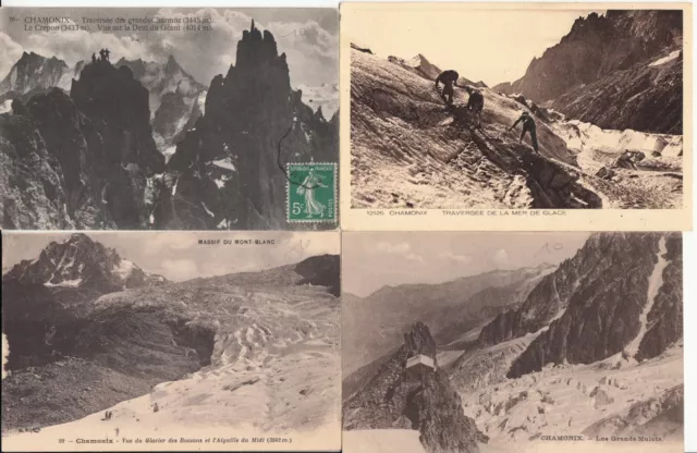 Lot of 4 Antique Old Postcards CHAMONIX MONT-BLANC 7