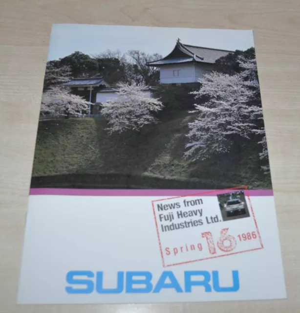 1986 Subaru 16 Magazine Fuji Heavy Industries Brochure Prospekt ENG