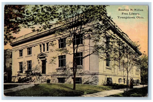 Youngstown Ohio OH Postcard Reuben McMillan Free Library Building Exterior View