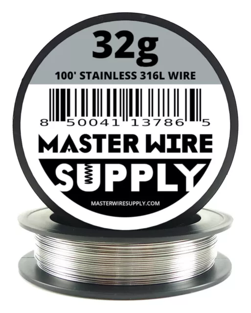 MWS - Stainless Steel 316L - 100 ft - 32 Gauge - Round Wire