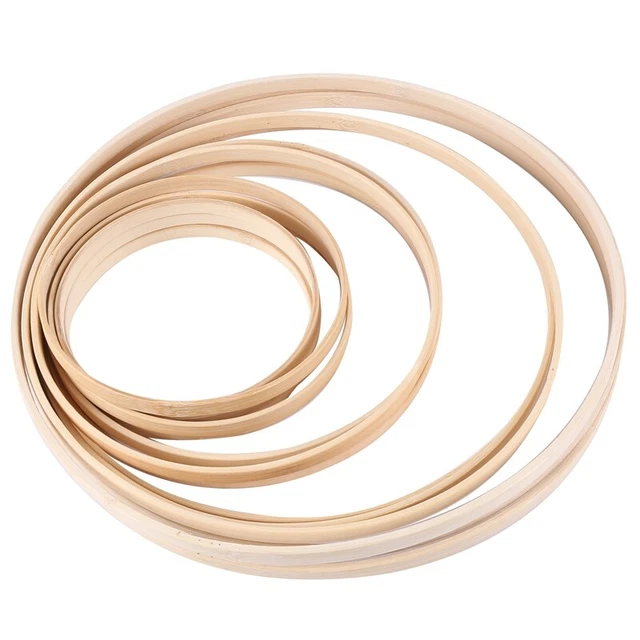 Anillos de madera, aros florales de bambú anillos de aro de macramé para hazlo tú mismo WeA8