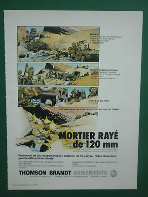 1970'S PUB HOTCHKISS BRANDT ARMEMENT MORTIER 120 MM MORTAR ARMEE ARMY FRENCH AD 