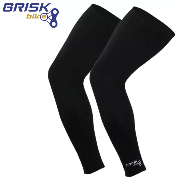 Brisk Cycling Leg Warmer Winter Thermal Pair Black