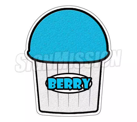 BERRY FLAVOR Italian Ice Decal shaved ice cart trailer stand equipment