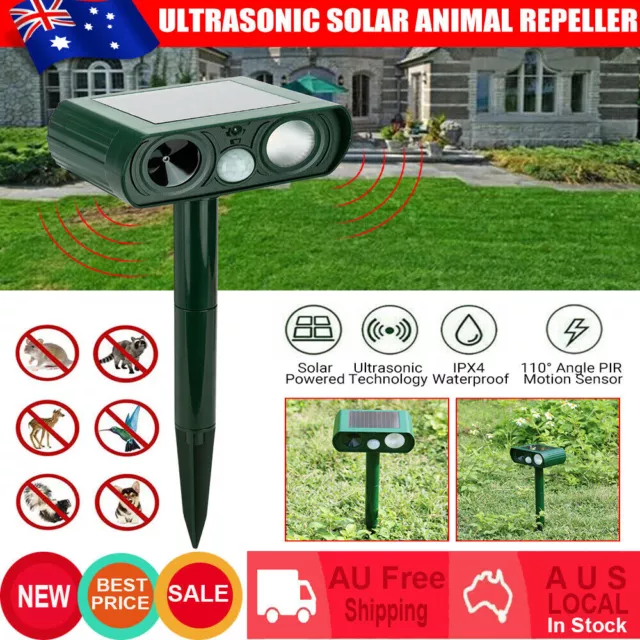 Ultrasonic Solar Power Animal Repellent Pest Repeller Dog Cat Bird Outdoor