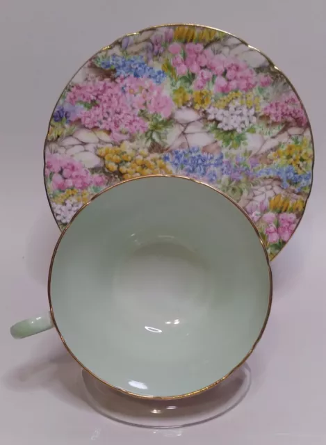 Shelley “Rock Garden” Chintz Teacup & Saucer #13454 Bone China England