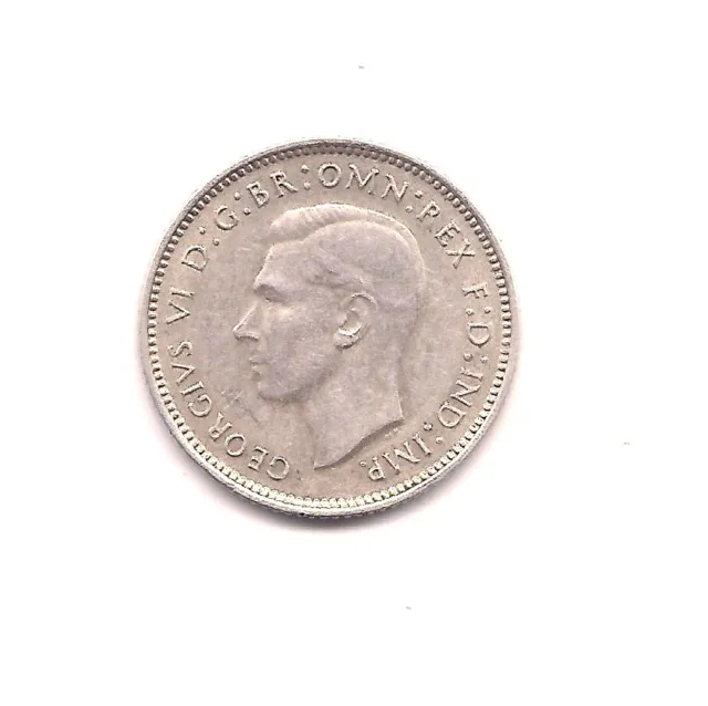 1942 Australia Silver Sixpence--Very Strong Details !!