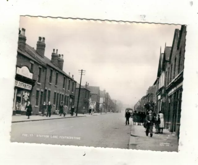 Featherstone.station Lane ..Old Real Photo Postcard.larger Continental Size